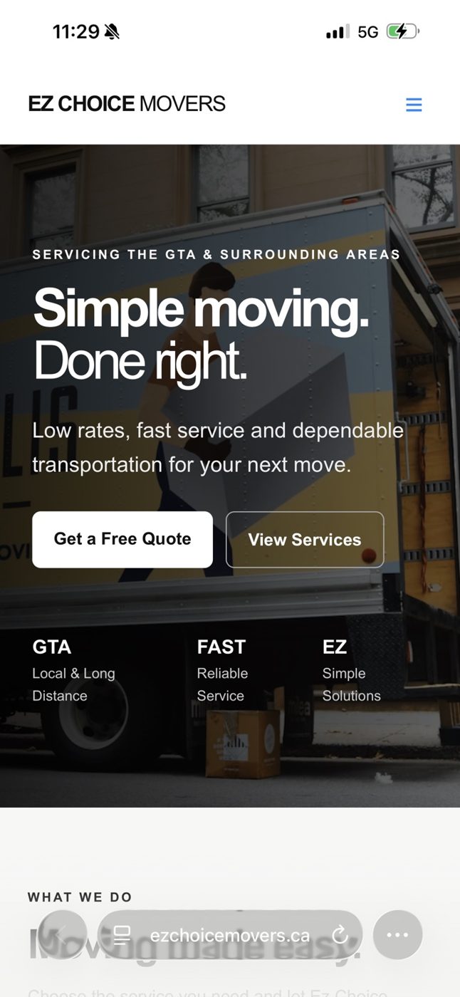 EZ Choice Movers completed moving and transport job